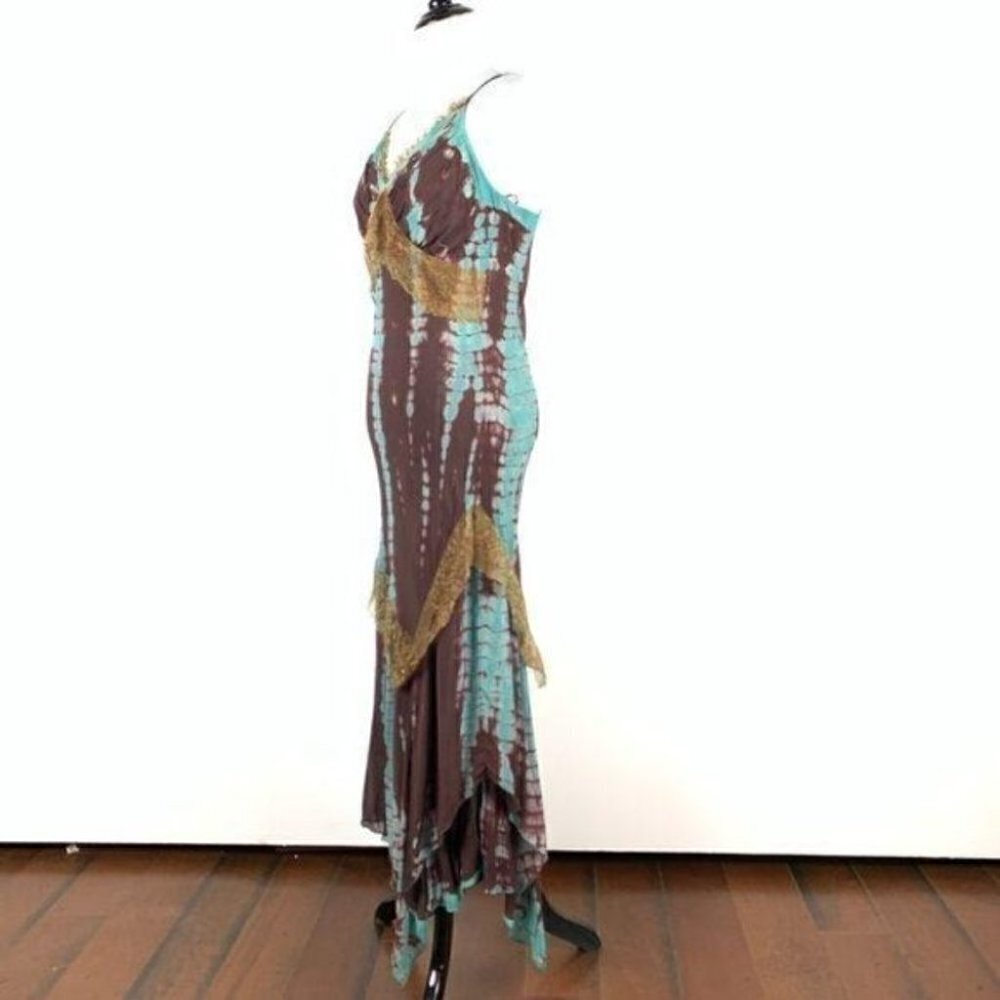 Temptation dress size S tie dye handkerchief hem Y2k mermaid vintage - Picture 6 of 9